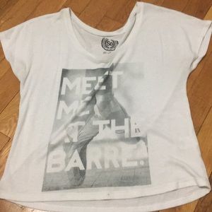 A white cropped shirt. Thin and cute shirt